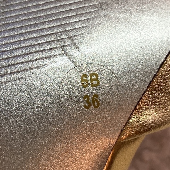 Jessica Simpson Kreme New Sable Metallic Leather Open Toe Slingback Dress Heel 6 - Picture 9 of 11